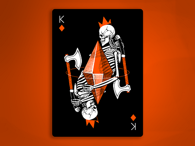King Diamonds axe dark death design diamonds illustration immotal king poker poker card skeleton skull time wealth