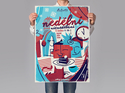 Nedělní nedělání illustration poster vector artwork