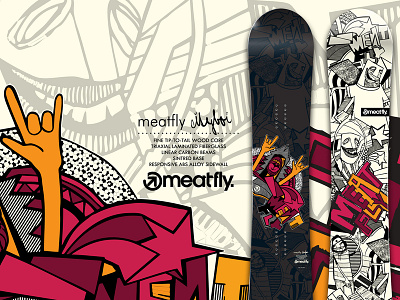 Meatfly - Cityboi snb illustration snowboard