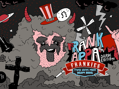 Frank Appa (dark edition) beer etiquette craftbeer frankzappa illustration