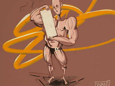 Build bodybuilder character illustration inktober