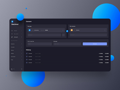 Crypto Wallet blue cash crypto crypto currency crypto exchange crypto wallet cryptocurrency dark dark theme dark theme ui dark ui design desktop figma figmadesign recieve send send money transaction uiux