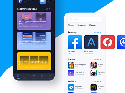 Crypto playmarket apps bitcoin blue btc cards crypto crypto currency crypto wallet cryptocurrency dark theme figma mobile playmarket soft studio ui uidesign uiux