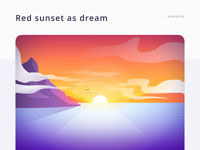 Red sunset illustration art artwork blue draw drawing figma figmadesign illustration illustrator landscape nature ocean red redsunset river sea sketch sunset vector water