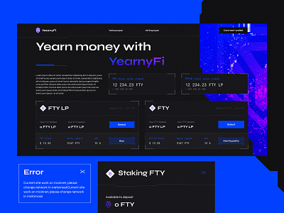 Staking page blue branding crypto crypto wallet cryptocurrency cyberpunk cyberpunk 2077 figma glitch landing logo staking ui uidesign vector