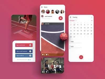 New Training App android app design apple application backround bg mobile pink red soft training training app uiux user interface userinterface ux uxdesign uxui web
