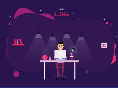 Hello Dribbble design dribbble hellodribble illustration photoshop art ui