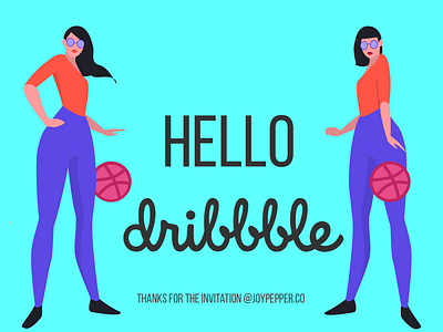 Hello Dribbble illustration vector