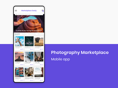 Photography Marketplace app community design item landscape marketplace mobile app photographer store travel ui