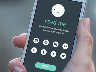 Feed me feeds flat icons mobile social ui