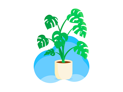 Monstera adobe app art cute design drawing dribbble game green illustration illustrator leaf monstera monstera deliciosa nature plant plants pot simple vector