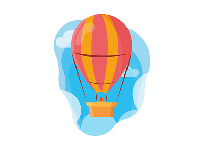 Hot Air Balloon 2d aerostat air aircraft art cloud design drawing flat game hot illustration sky vector web