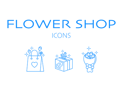 Flower shop icons art branding design flowers icon illustration shop ui ux vector