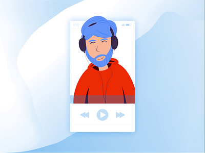 Music Box after effect app application art branding design illustration illustrator man minimal mobile motion music music app player playlist song ui ux vector