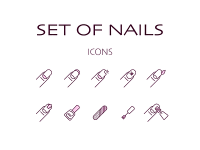 Set of nails icons by Alexander Mor on Dribbble