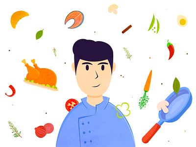 Chef Food Illustration