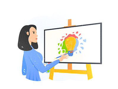 Creativity art board branding business creativity design drawing dribbble girl ideas illustration vector website woman