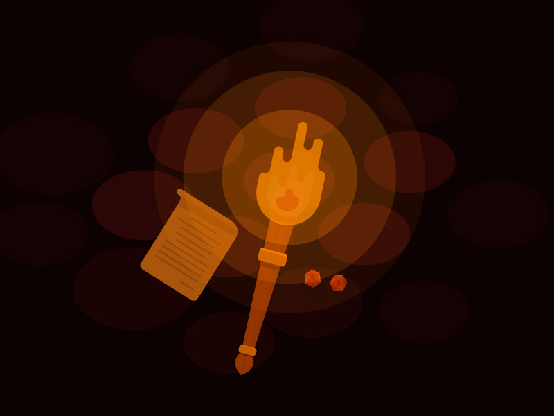 Dungeons & Dragons | Torch torch fantasyart gameart game criticalrole rpg patfinder fantasy hero d20 dnd dd dungeons and dragons dribbble logo drawing vector illustration design art