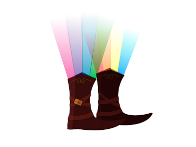 Rainbow Wizard Boots 1day1page art boots criticalrole d20 dnd drawing dribbble dungeonsanddragons fantasy game illustration illustrator magic rainbow roleplay roleplaying rpg vector wizard