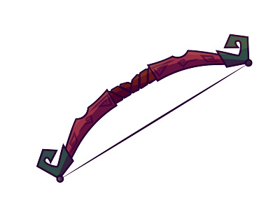 Mahogany Recurve Bow 1day1page archer art bow criticalrole d20 dnd drawing dribbble dungeonsanddragons fantasy game illustration illustrator recurve roleplaying rpg vector warrior weapon