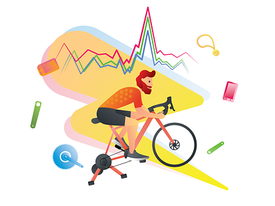 Cycling app art beard bicycle bike branding character cycling design drawing dribbble flat illustration illustrator logo ride sport typography vector