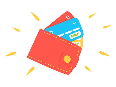 Credit Card art branding business creditcard design drawing dribbble economy finance flat illustration money red rich vector visa wallet