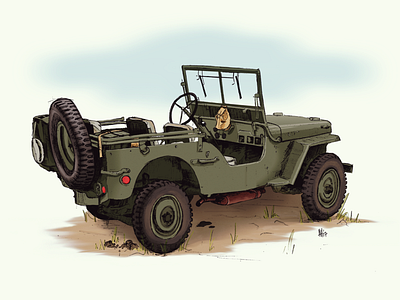 Willys Jeep digital art digital painting jeep military military vehicle pencil photoshop vehicles willys jeep