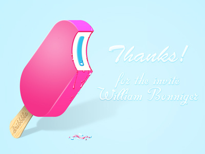 Thankyou Icecream dribbble invite ice cream ice lolly thanks thankyou