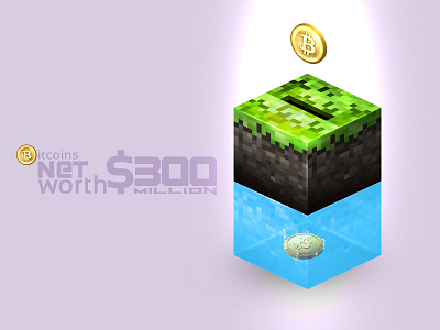 Mine Bitcoins bitcoins block coin cube design mine minecraft ui