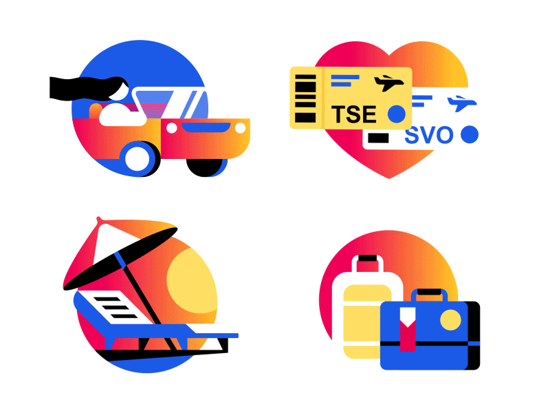 Travel app icons adobe after effect animation app design illustration minimalism motion vector