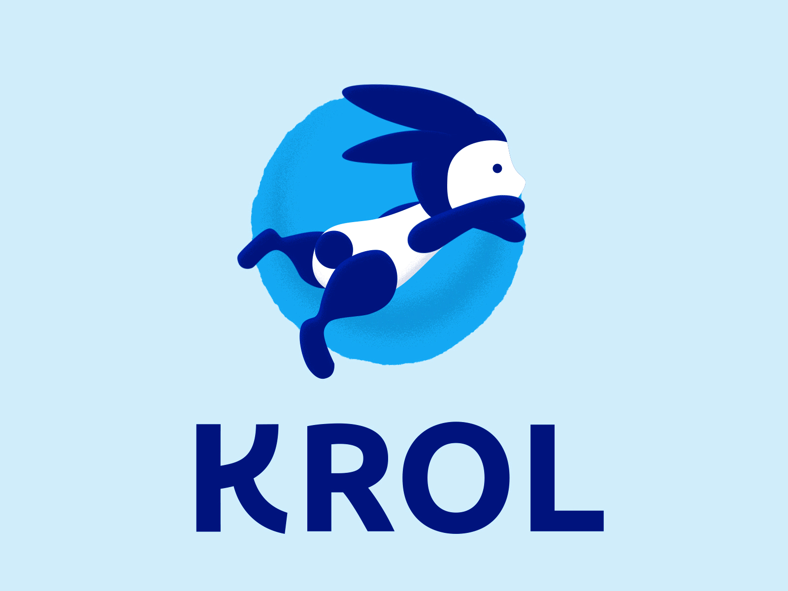 KROL Logotype animation bright character cute design funny illustration motion pool swimming