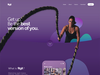 Fitgit web version design gym app purple responsive design ui ux web layout website