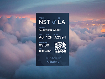 Boarding pass - Daily UI