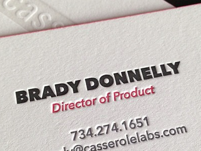 Casserole Labs business cards