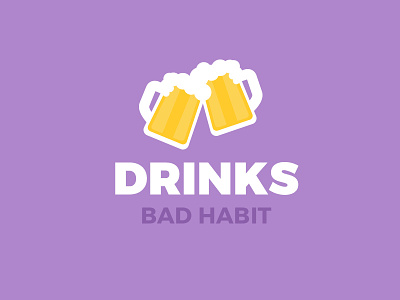 Drinks - Bad Habit alcohol beer clean drinks flat fun glass multicolour ui web
