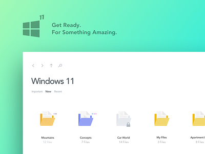 Windows 11 Concept ai android concept email flat folder freebie ios ui ux website window