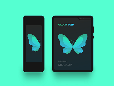 Freebie - Galaxy Fold Minimal Mockup android branding clean design flat fold free freebie galaxy icon illustration ios kit mockup samsung sketch template ui vector web