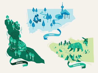 Mini Cities of Canada bear beaver canada city illustration montreal scion toronto vancouver