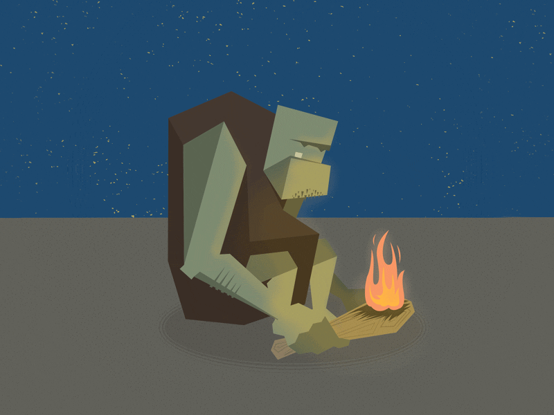 Travis the Troll (At Night) animation error fire gif illustration night soapbox troll website