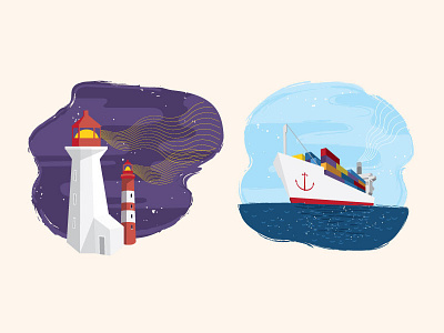 Nautical Illustrations illustration lighthouse nautical night ocean sailing sea ship soapbox water