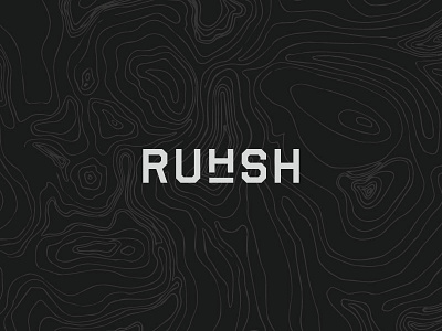 Ruhsh branding logo runner terrain typography wordmark