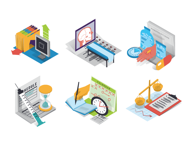 Health Illustrations digital 3d isometric medical health illustrations