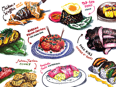 Foodates drawings food illustration marker toronto