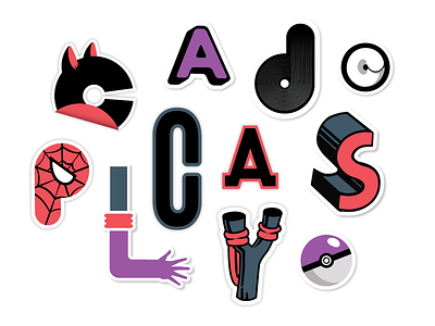 Hero Stickers illustration stickers superhero typography