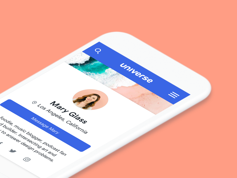 Universe Profile Page ux beach design universe profile product ui mobile