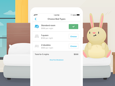 Bed Types beds bunny design hotels icons ios mobile product travel ui ux