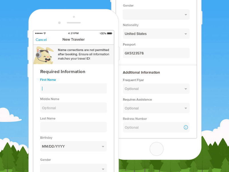 iOS Input Field Redesigns design forms illustration inputfields ios mobile product travel typography ui