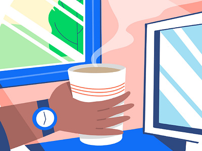 Hot Coffee branding design flat icon illustration minimal ui vector web