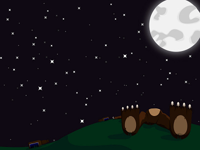 Bad Newz Bears bear cartoon drunk illustration moon shading stars
