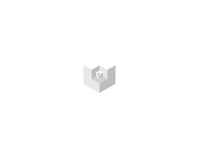 Cube 3d box cube gray white